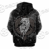 Odin Viking Warrior On A Runic SED-1130 Hoodie & Zip Hoodie Raglan