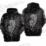 Odin Viking Warrior On A Runic SED-1130 Hoodie & Zip Hoodie Raglan