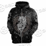 Odin Viking Warrior On A Runic SED-1130 Hoodie & Zip Hoodie Raglan