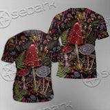 Gothic Mushrooms Seamless Pattern SED-1132 Unisex T-shirt