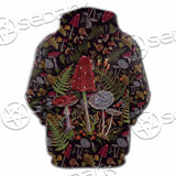 Gothic Mushrooms Seamless Pattern SED-1132 Hoodie & Zip Hoodie Raglan