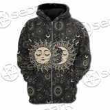 Sun And A Crescent Moon SED-1133 Hoodie & Zip Hoodie Raglan