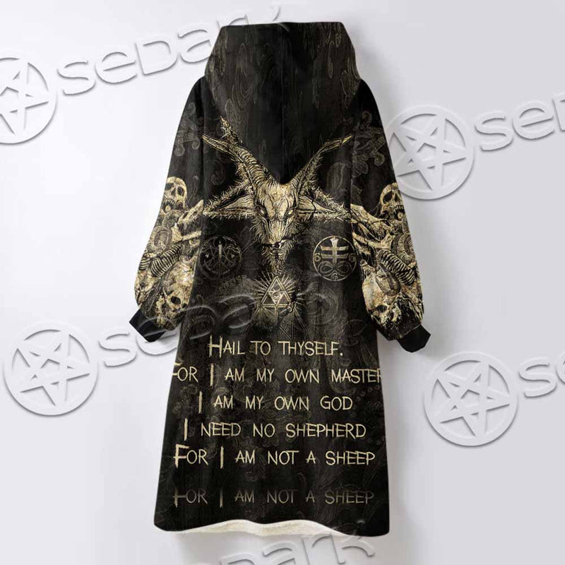 Satanic Baphomet SED-1134 Oversized Sherpa Blanket Hoodie