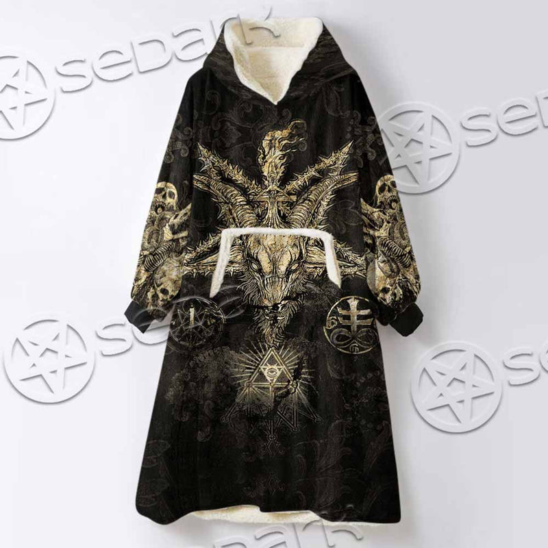 Satanic Baphomet SED-1134 Oversized Sherpa Blanket Hoodie