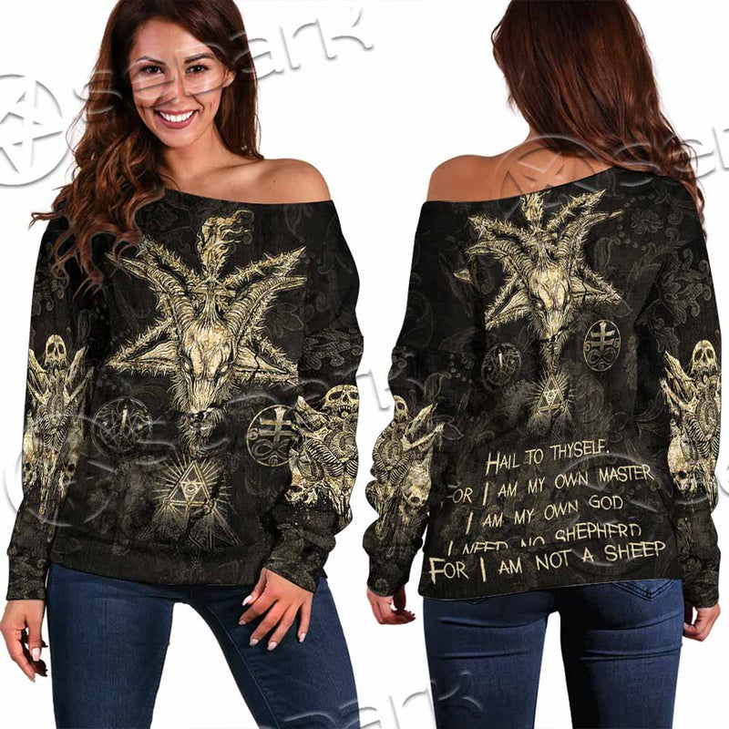 Satanic Baphomet SED-1134 Off Shoulder Sweaters