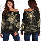 Satanic Baphomet SED-1134 Off Shoulder Sweaters