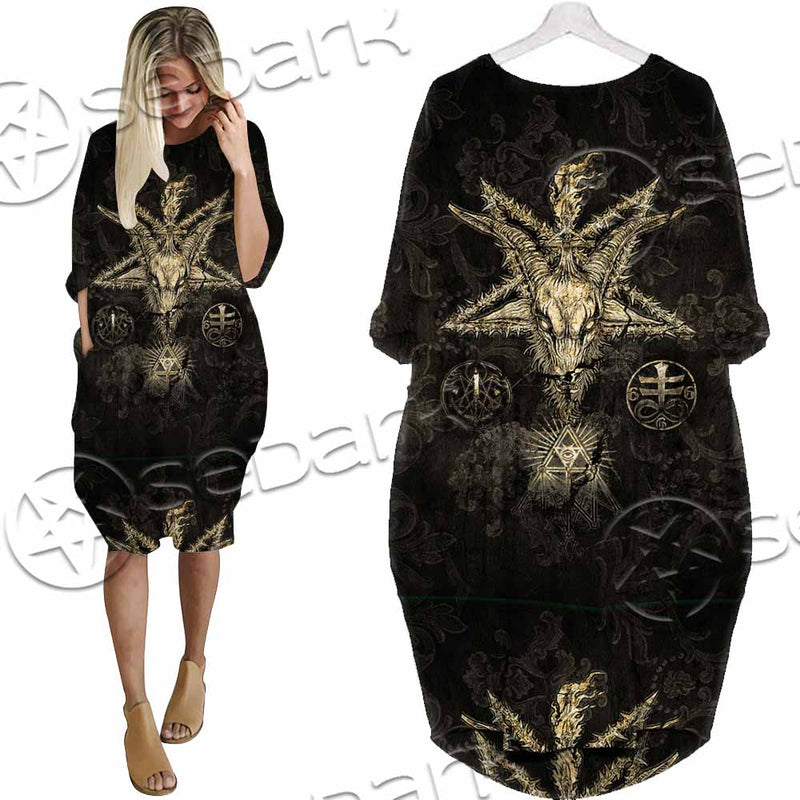 Satanic Baphomet SED-1134 Batwing Pocket Dress