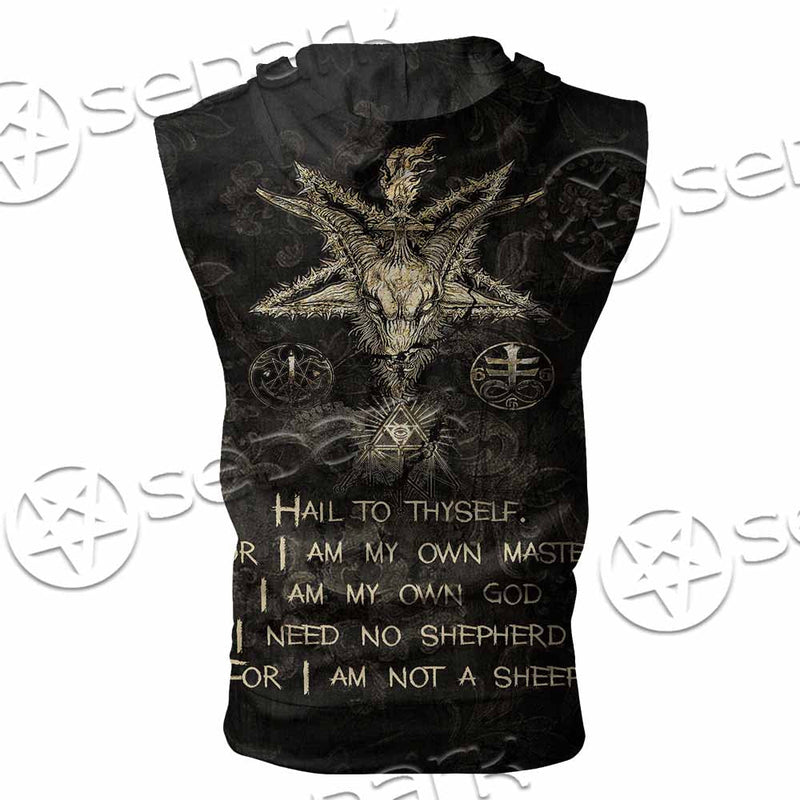 Satanic Baphomet SED-1134 Zip Sleeveless Hoodie