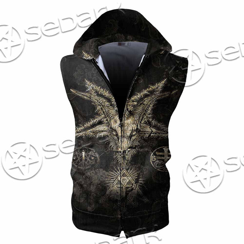 Satanic Baphomet SED-1134 Zip Sleeveless Hoodie