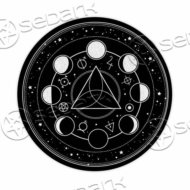 Alchemical Magic Signs And Moon Faces SED-1135 Round Carpet