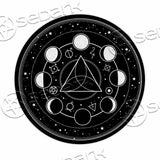 Alchemical Magic Signs And Moon Faces SED-1135 Round Carpet