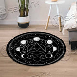 Alchemical Magic Signs And Moon Faces SED-1135 Round Carpet