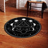 Alchemical Magic Signs And Moon Faces SED-1135 Round Carpet