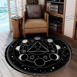 Alchemical Magic Signs And Moon Faces SED-1135 Round Carpet