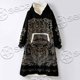 Gold Pentagram Symbol Wrapped By Snake SED-1137 Oversized Sherpa Blanket Hoodie