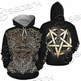 Gold Pentagram Symbol Wrapped By Snake SED-1137 Hoodie & Zip Hoodie