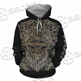 Gold Pentagram Symbol Wrapped By Snake SED-1137 Hoodie & Zip Hoodie