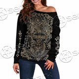 Gold Pentagram Symbol Wrapped By Snake SED-1137 Off Shoulder Sweaters