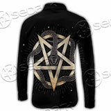 Gold Pentagram Symbol Wrapped By Snake SED-1137 Shirt Allover