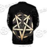 Gold Pentagram Symbol Wrapped By Snake SED-1137 Button Jacket