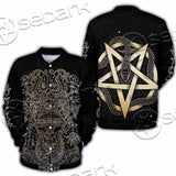 Gold Pentagram Symbol Wrapped By Snake SED-1137 Button Jacket