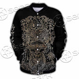 Gold Pentagram Symbol Wrapped By Snake SED-1137 Button Jacket
