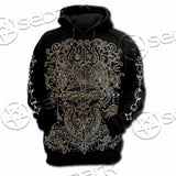 Gold Pentagram Symbol Wrapped By Snake SED-1137 Hoodie & Zip Hoodie Raglan