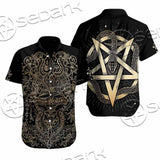 Gold Pentagram Symbol Wrapped By Snake SED-1137 Shirt Allover