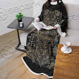 Gold Pentagram Symbol Wrapped By Snake SED-1137 Sleeved Blanket