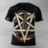 Gold Pentagram Symbol Wrapped By Snake SED-1137 Unisex T-shirt