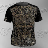Gold Pentagram Symbol Wrapped By Snake SED-1137 Unisex T-shirt