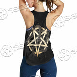 Gold Pentagram Symbol Wrapped By Snake SED-1137 Women Tank Top