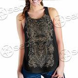 Gold Pentagram Symbol Wrapped By Snake SED-1137 Women Tank Top
