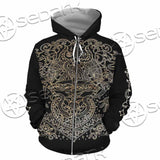 Gold Pentagram Symbol Wrapped By Snake SED-1137 Hoodie & Zip Hoodie