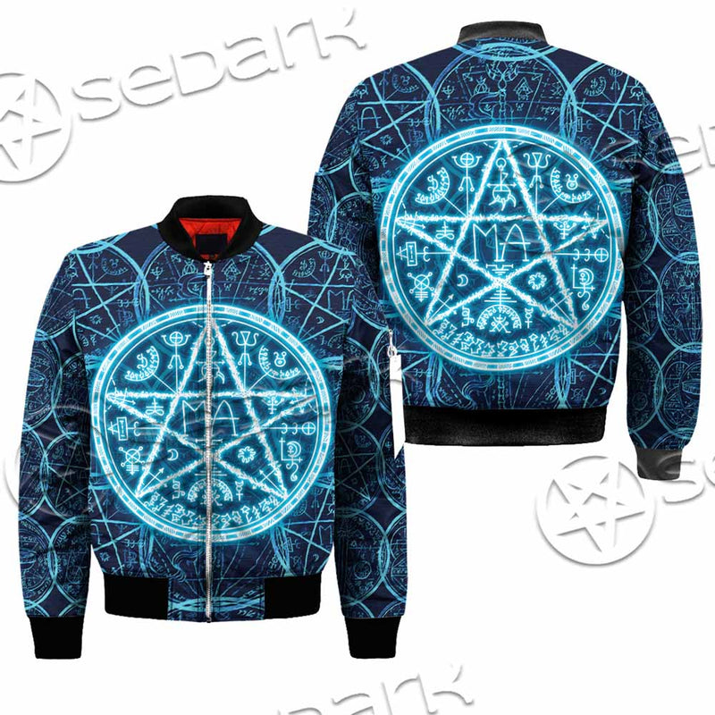 Fantasy Symbols And Pentagram On Blue SED-1138 Jacket