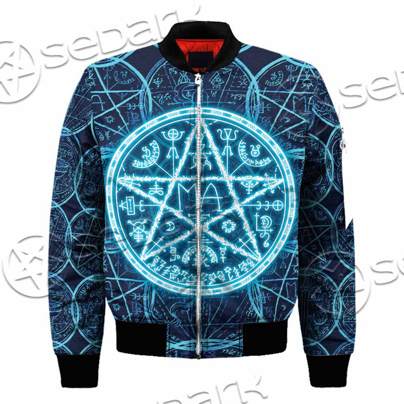 Fantasy Symbols And Pentagram On Blue SED-1138 Jacket