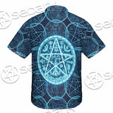 Fantasy Symbols And Pentagram On Blue SED-1138 Shirt Allover