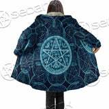 Fantasy Symbols And Pentagram On Blue SED-1138 Cloak