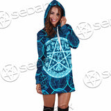 Fantasy Symbols And Pentagram On Blue SED-1138 Hoodie Dress