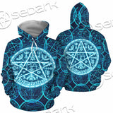 Fantasy Symbols And Pentagram On Blue SED-1138 Hoodie & Zip Hoodie