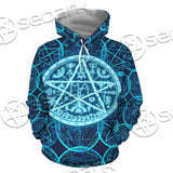 Fantasy Symbols And Pentagram On Blue SED-1138 Hoodie & Zip Hoodie