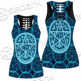 Fantasy Symbols And Pentagram On Blue SED-1138 Women Tank Top