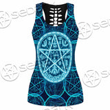 Fantasy Symbols And Pentagram On Blue SED-1138 Women Tank Top