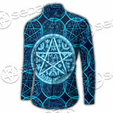 Fantasy Symbols And Pentagram On Blue SED-1138 Shirt Allover