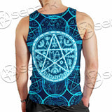 Fantasy Symbols And Pentagram On Blue SED-1138 Men Tank-tops
