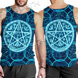 Fantasy Symbols And Pentagram On Blue SED-1138 Men Tank-tops