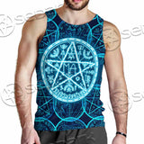 Fantasy Symbols And Pentagram On Blue SED-1138 Men Tank-tops