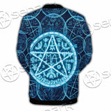 Fantasy Symbols And Pentagram On Blue SED-1138 Button Jacket