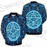 Fantasy Symbols And Pentagram On Blue SED-1138 Button Jacket