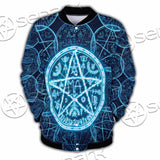 Fantasy Symbols And Pentagram On Blue SED-1138 Button Jacket
